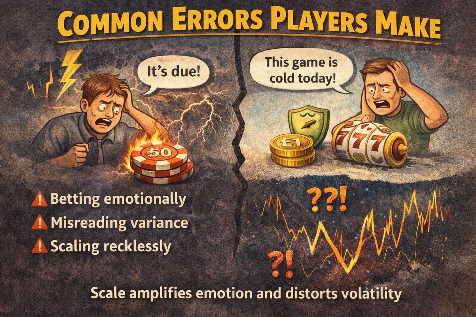 Infographics showing common errors that players make
